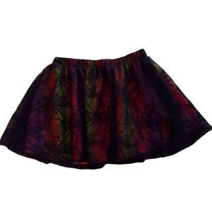 Black Mesh Spiderweb Rainbow Skirt